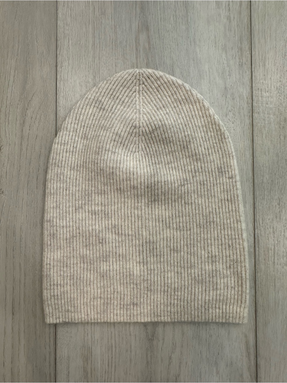 Babaton Beige Ribbed Knit Beanie